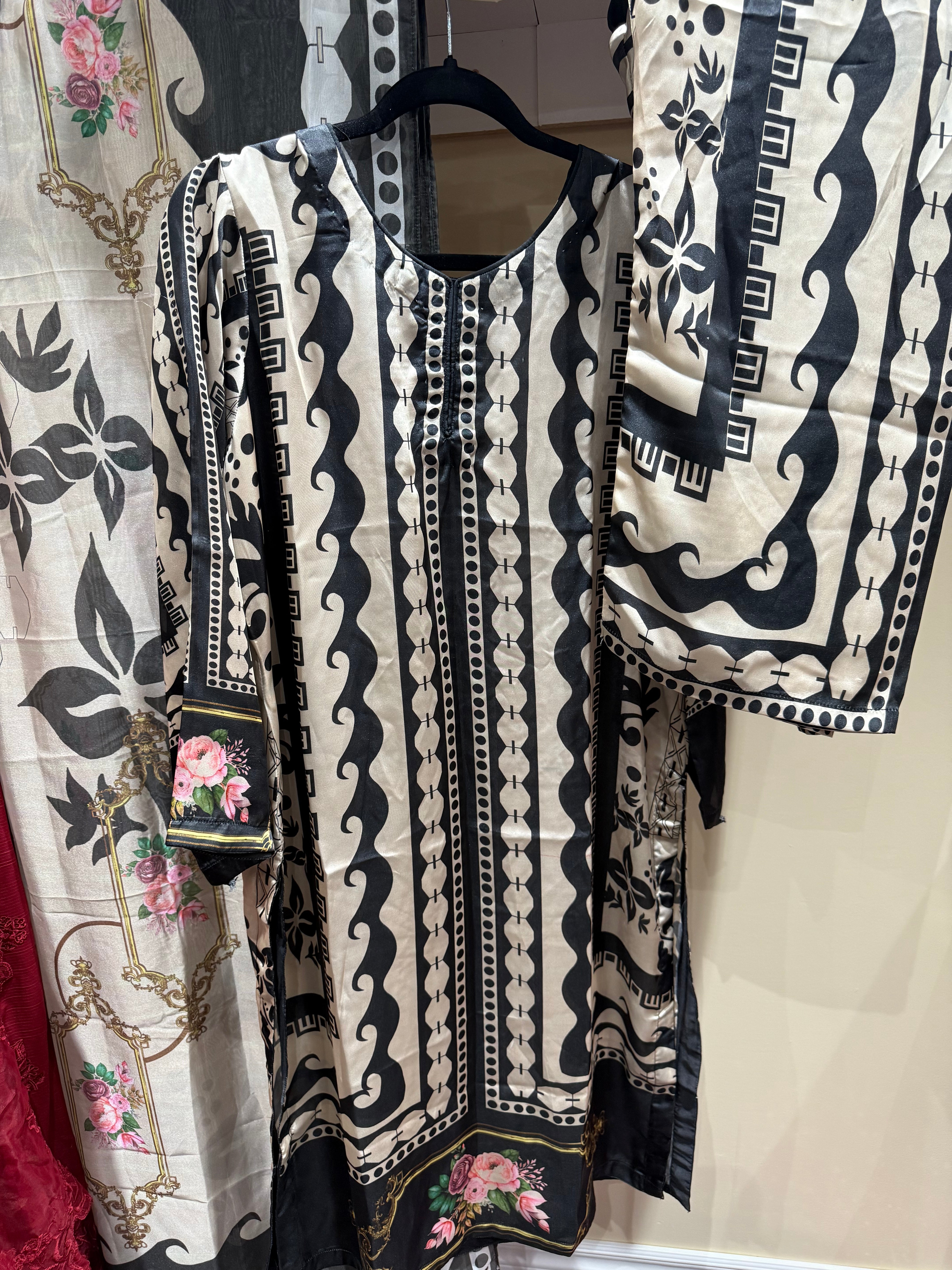 Original Pakistani Printed Silk co order set with duppta