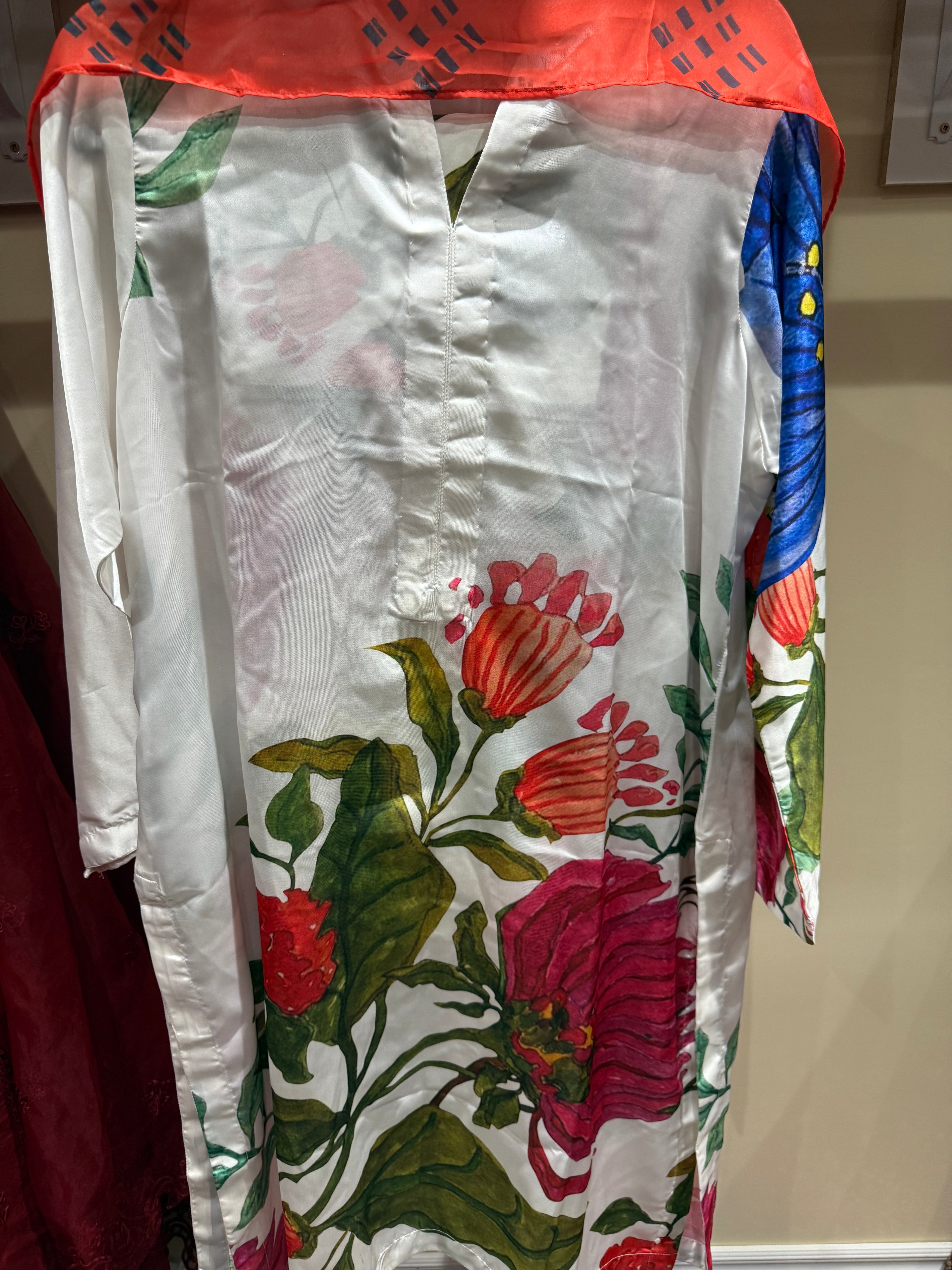 Original Pakistani Printed Silk co order set with duppta