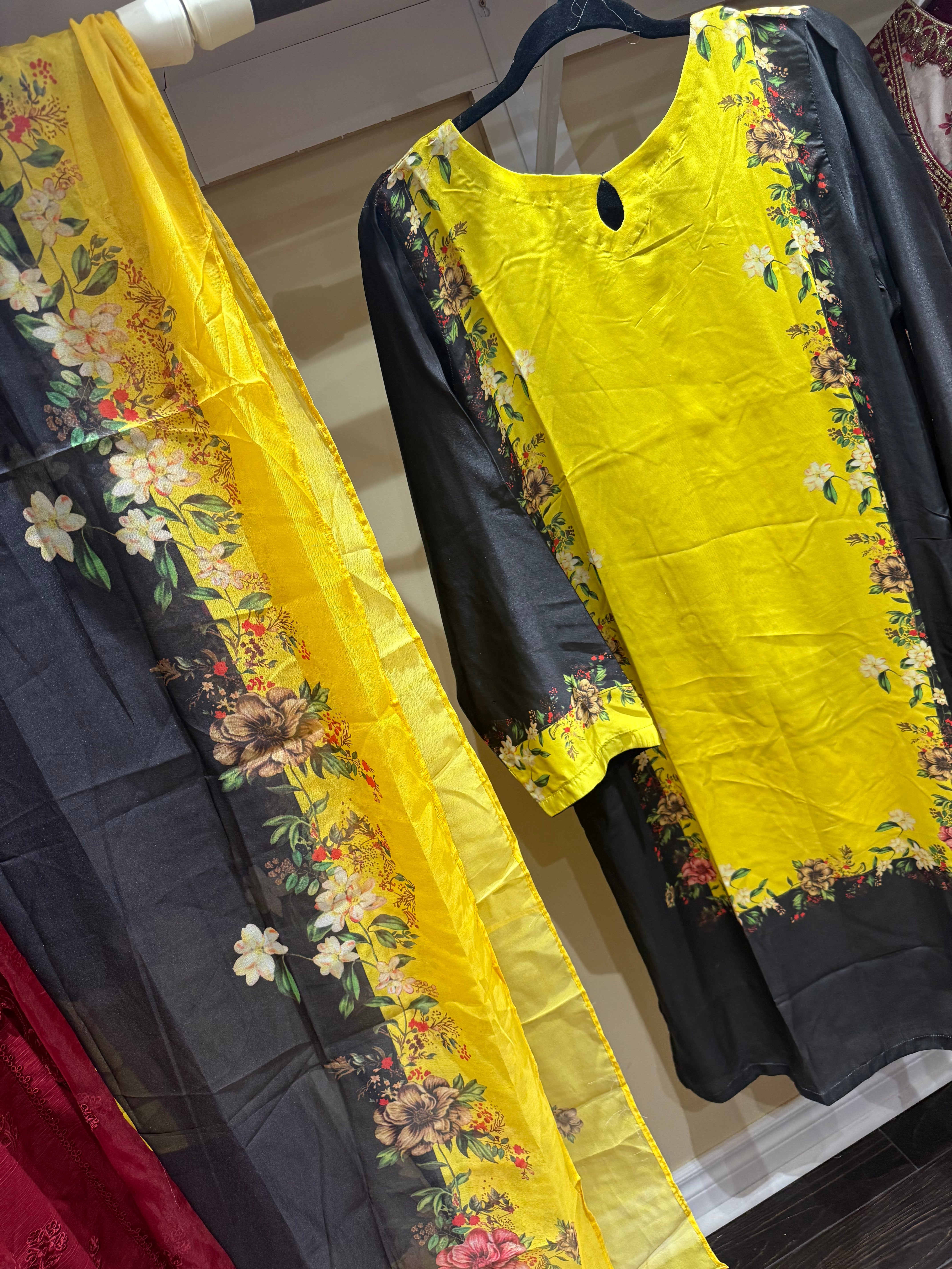 Original Pakistani Printed Silk co order set with duppta