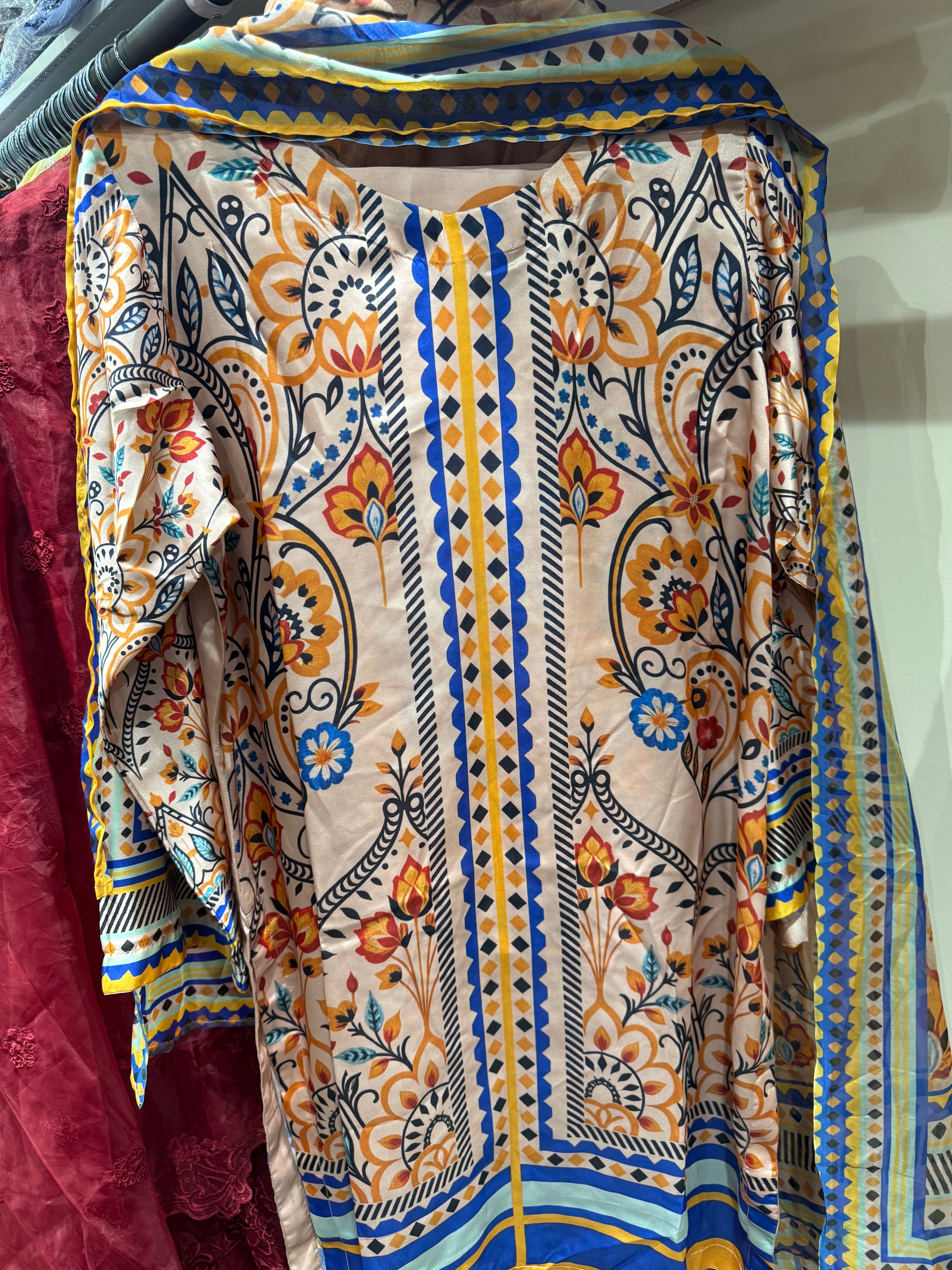 Original Pakistani Printed Silk co order set with duppta