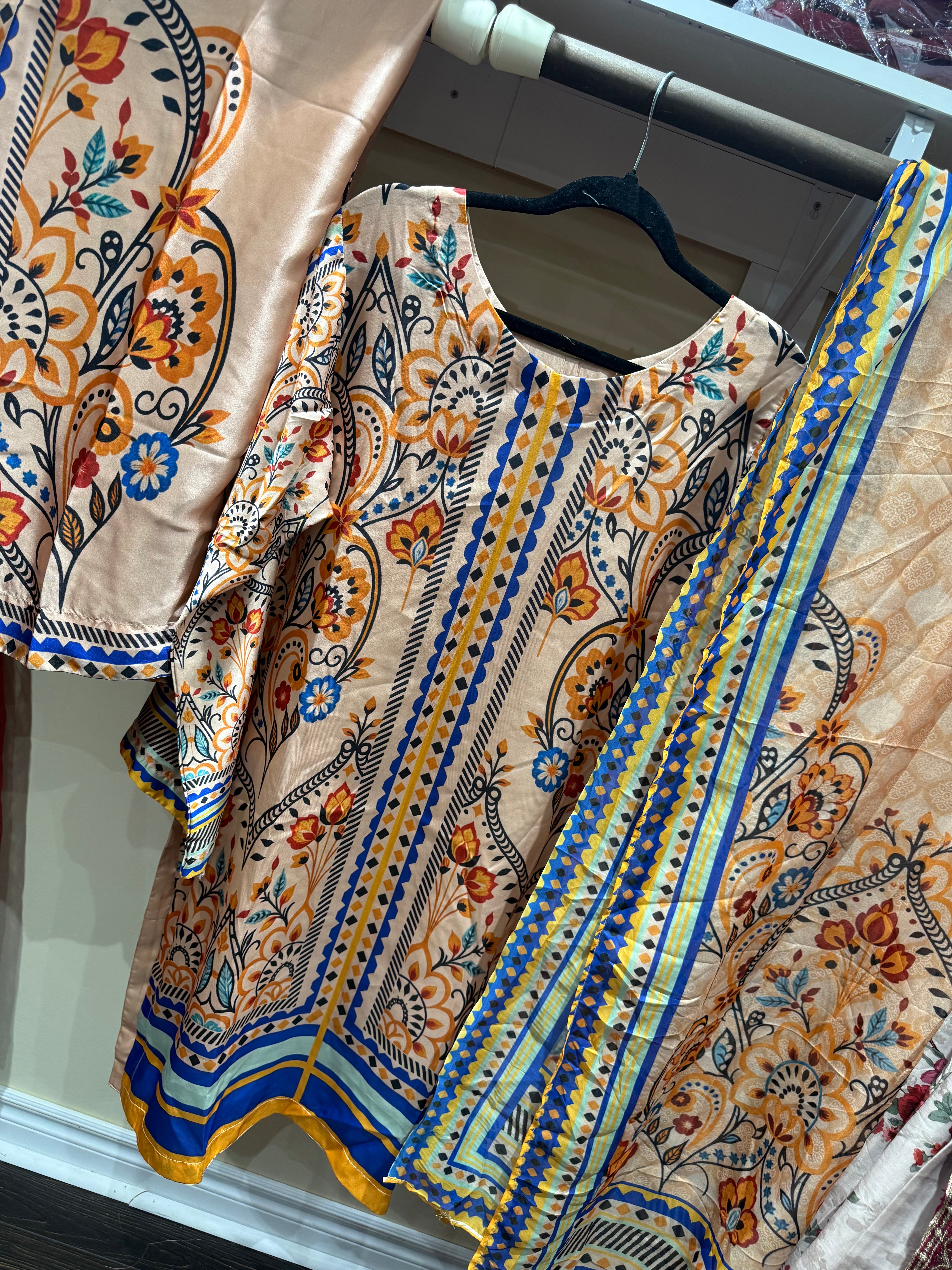 Original Pakistani Printed Silk co order set with duppta