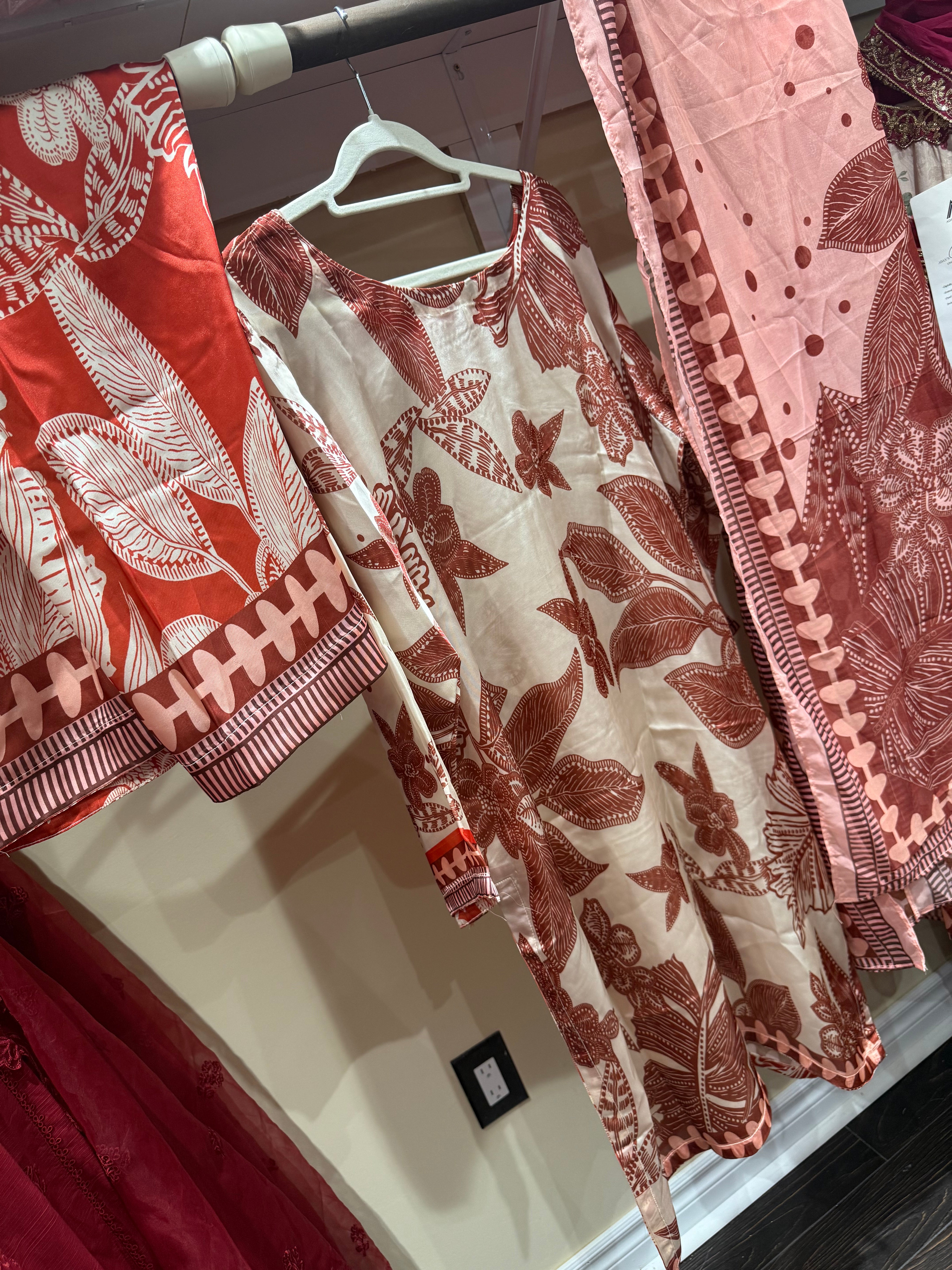 Original Pakistani Printed Silk co order set with duppta