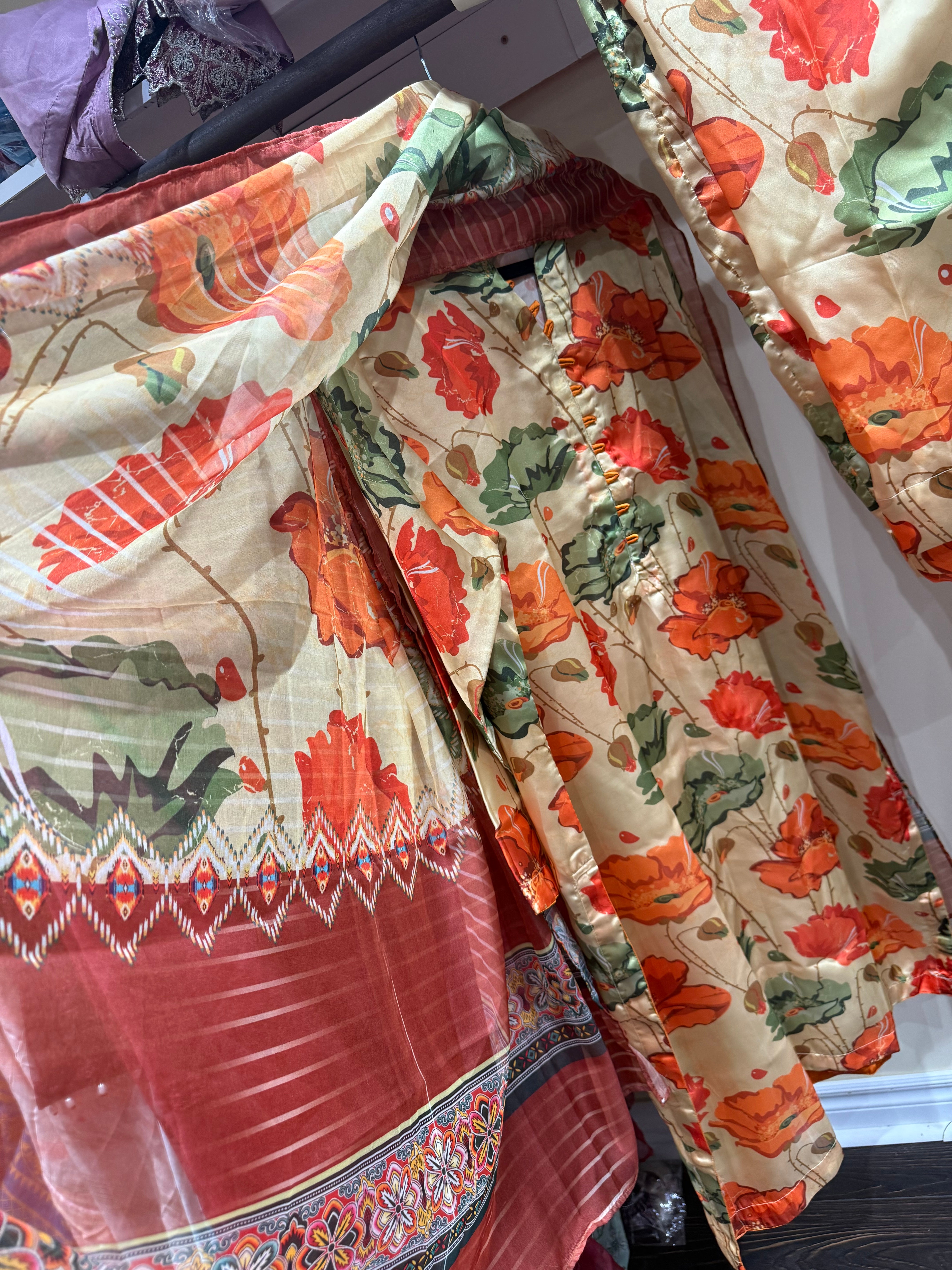 Original Pakistani Printed Silk co order set with duppta