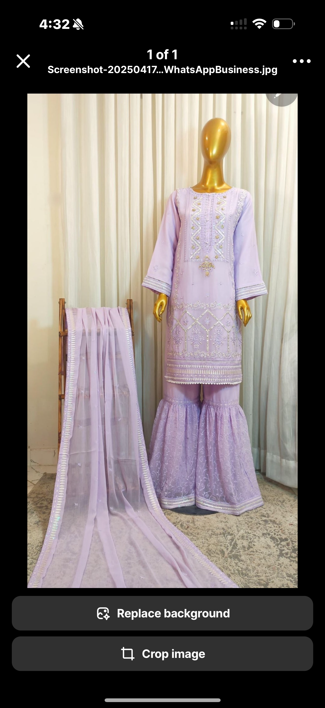 Original pakistani Luxury Garara Chiffon Stitched 3PC  .