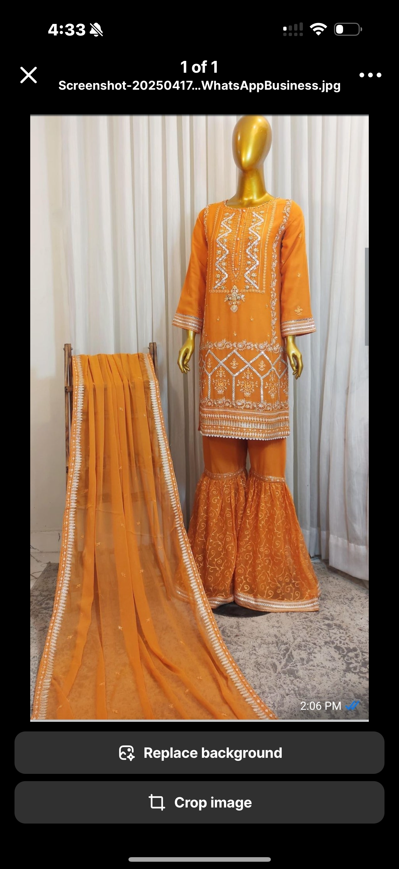 Original pakistani Luxury Garara Chiffon Stitched 3PC  .