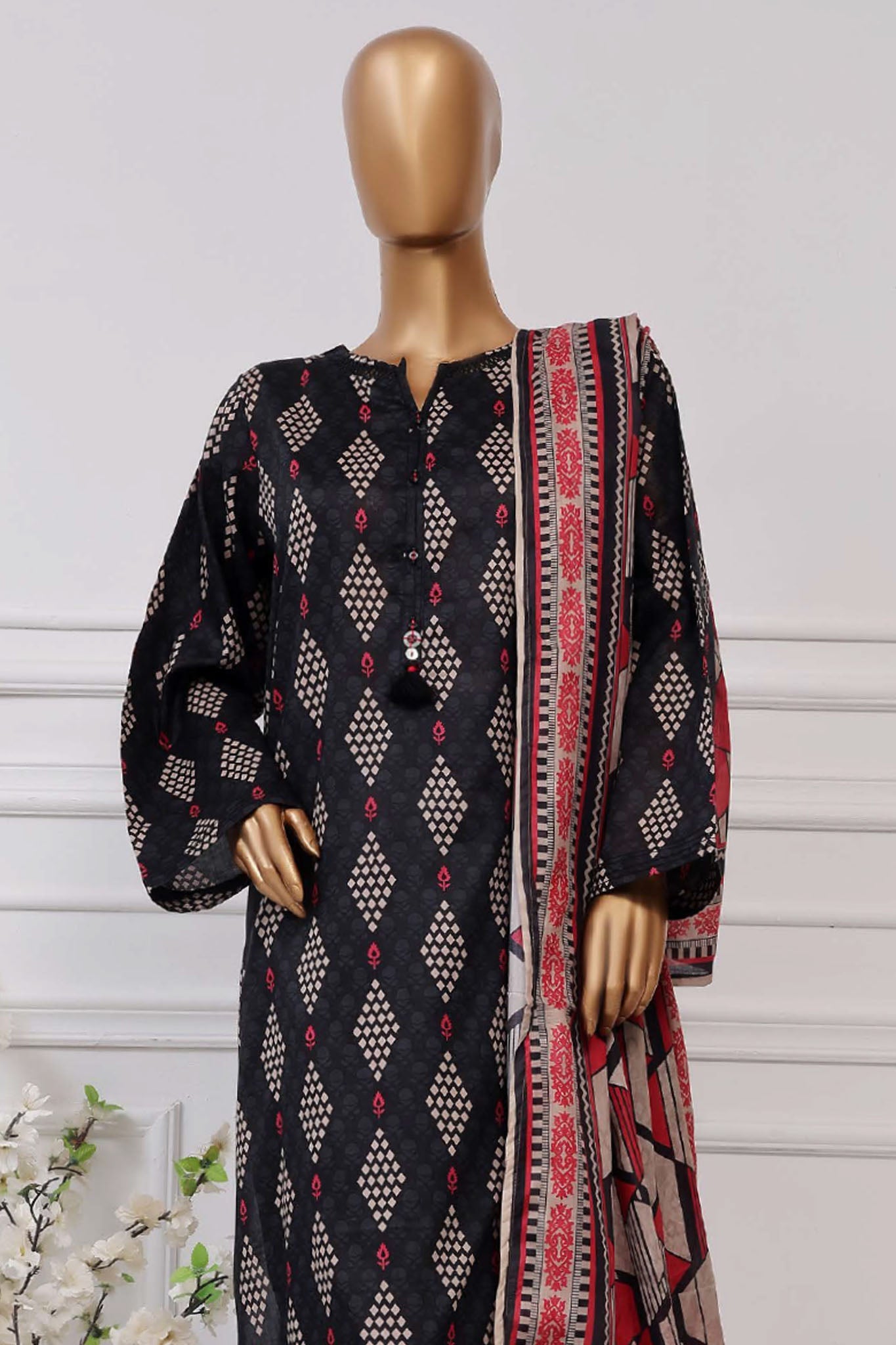 Sada Bahar Stitched 3 Piece Printed Lawn Vol-04 Collection'2025-PR-1303-Black