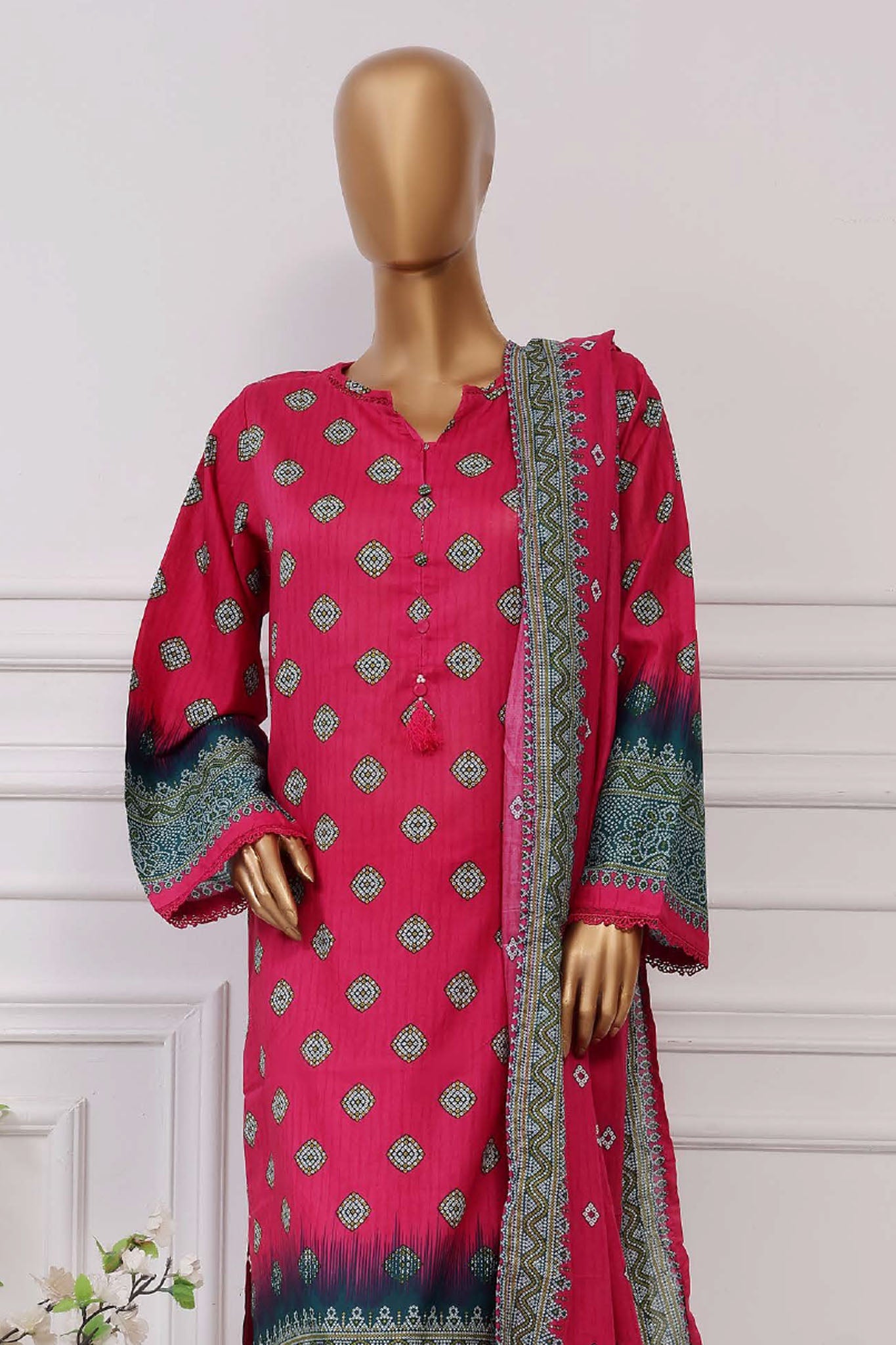 Sada Bahar Stitched 3 Piece Printed Lawn Vol-04 Collection'2025-PR-322 pink