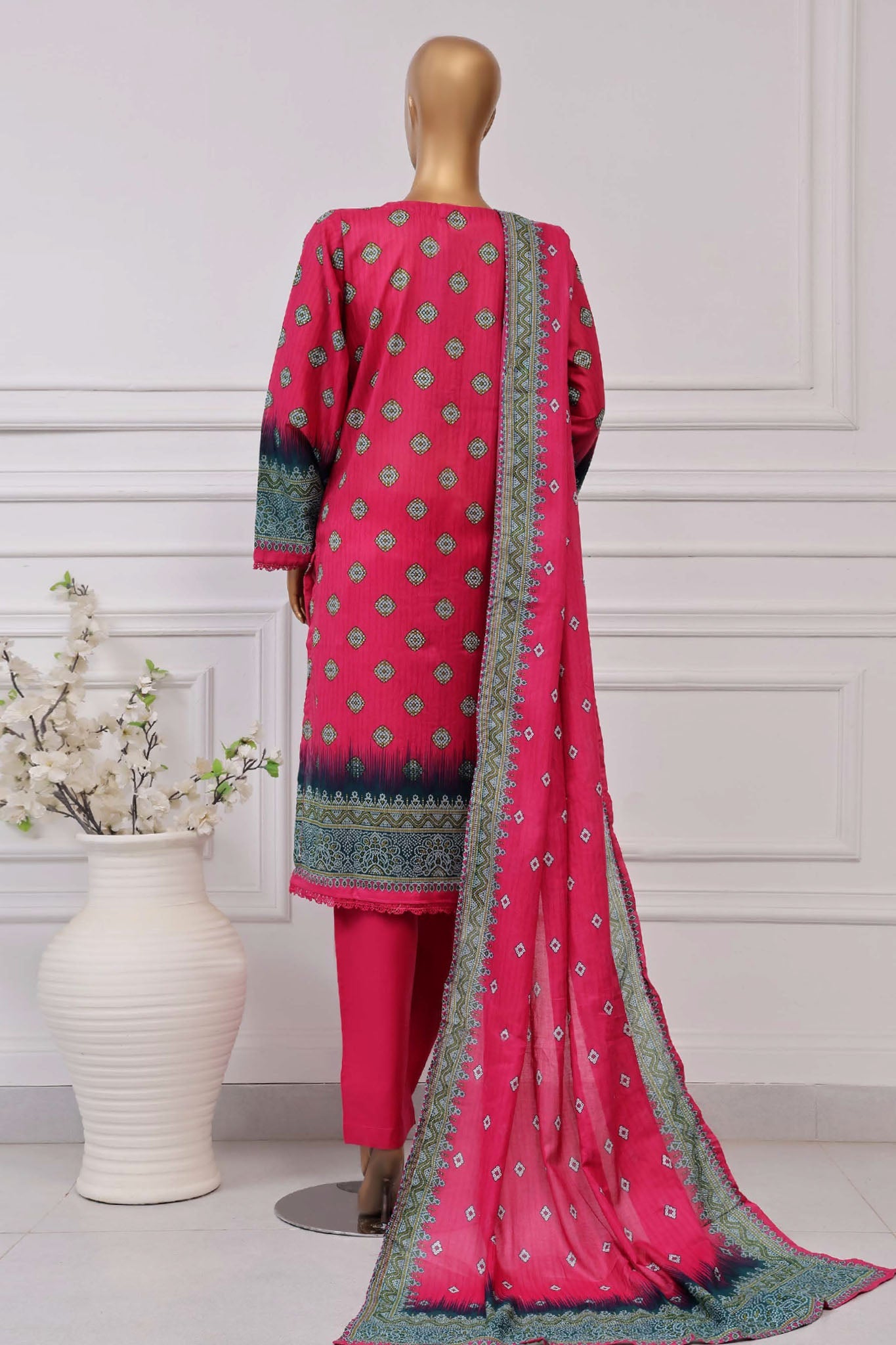 Sada Bahar Stitched 3 Piece Printed Lawn Vol-04 Collection'2025-PR-322 pink
