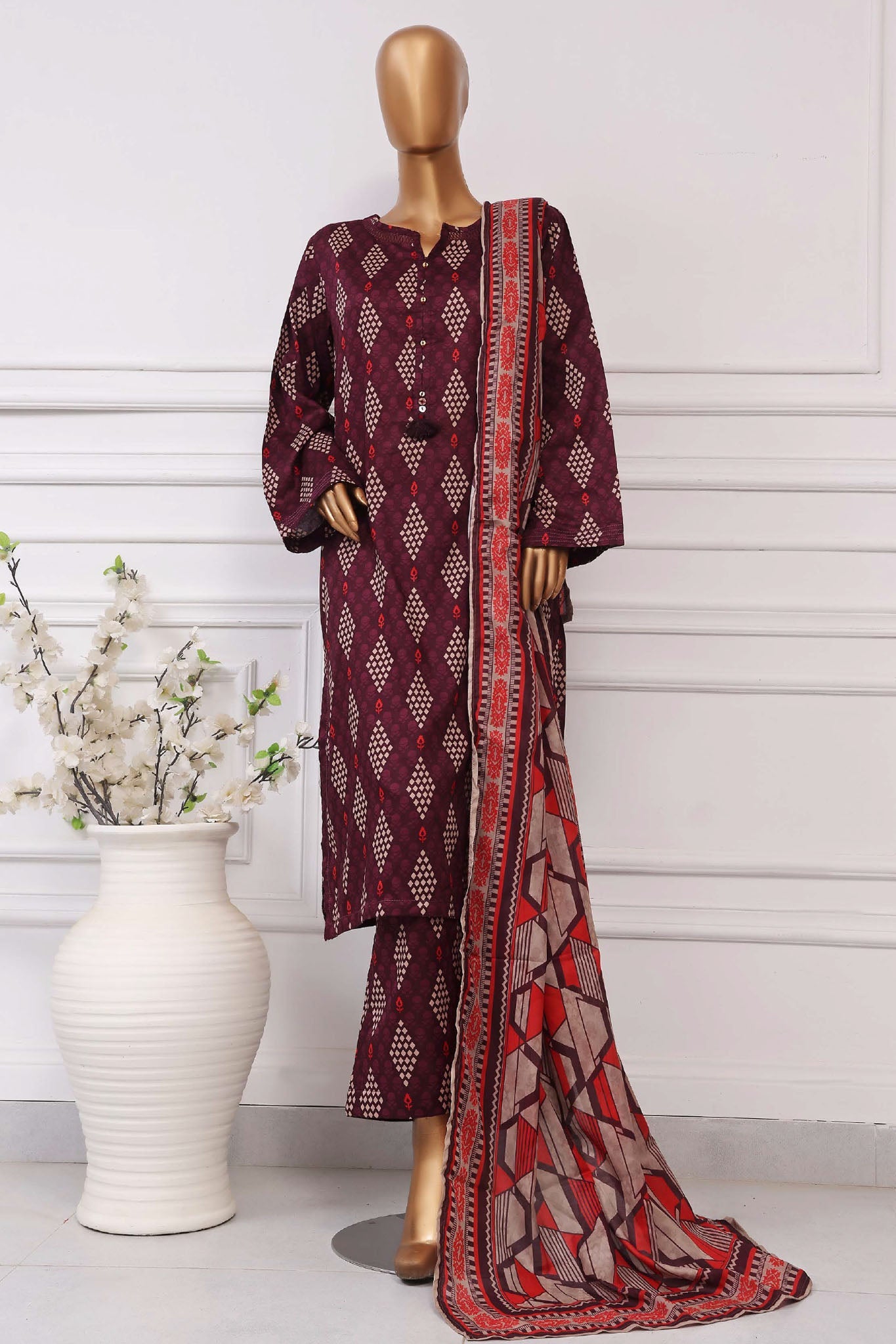 Sada Bahar Stitched 3 Piece Printed Lawn Vol-04 Collection'2025-PR-9546-Falsa