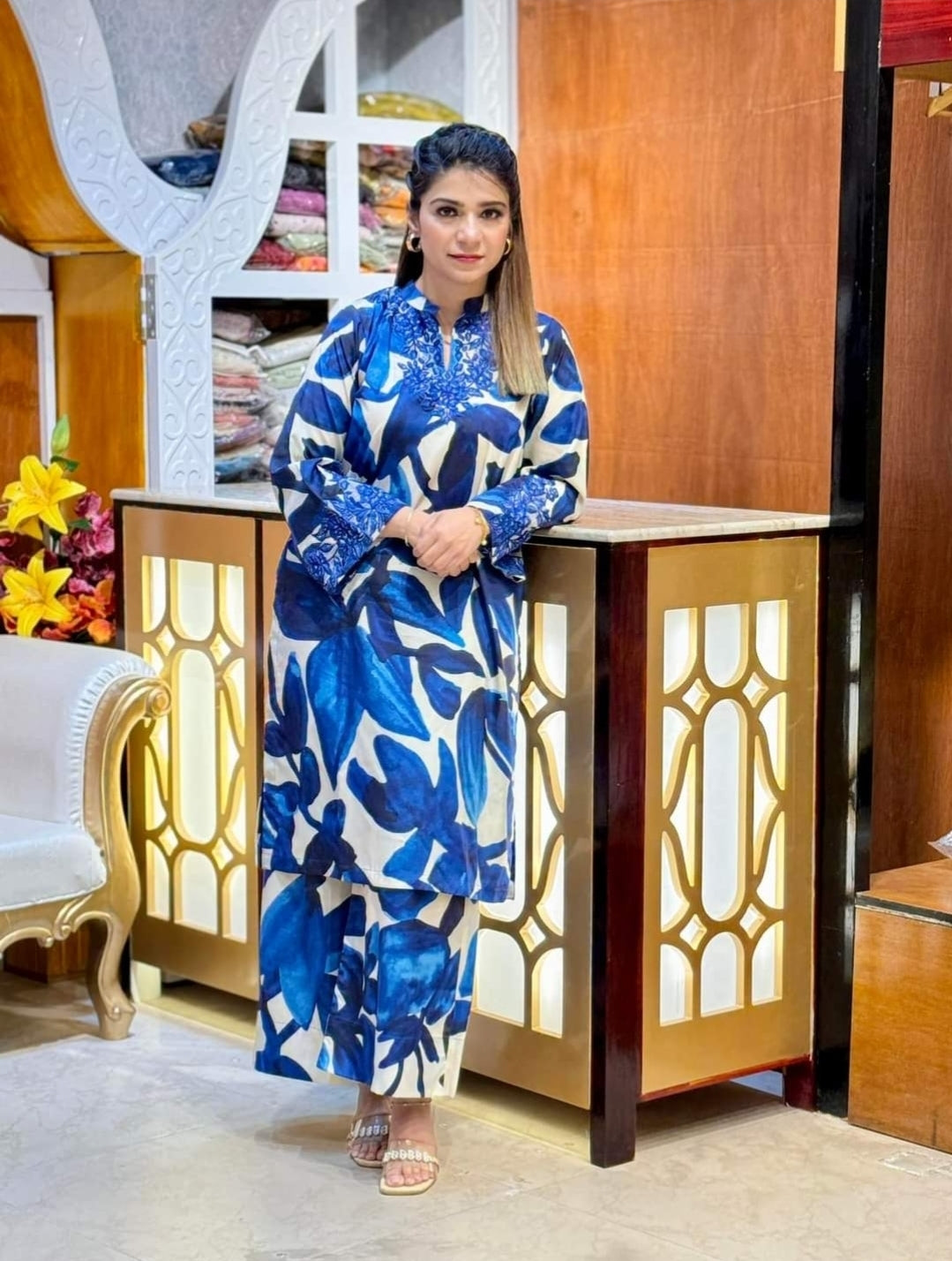 Sapphire Blended Silk  Stitched 2PC Suit