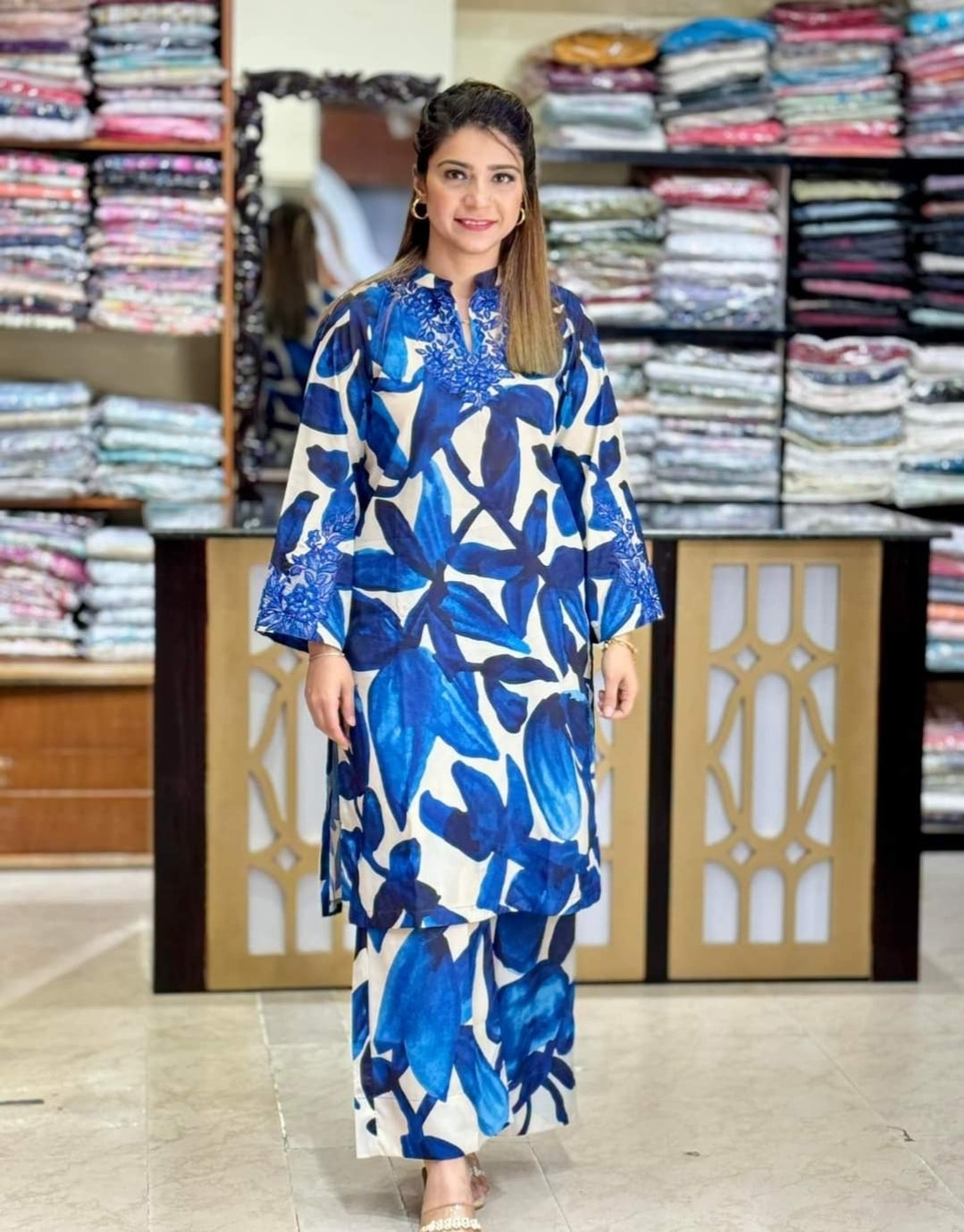 Sapphire Blended Silk  Stitched 2PC Suit