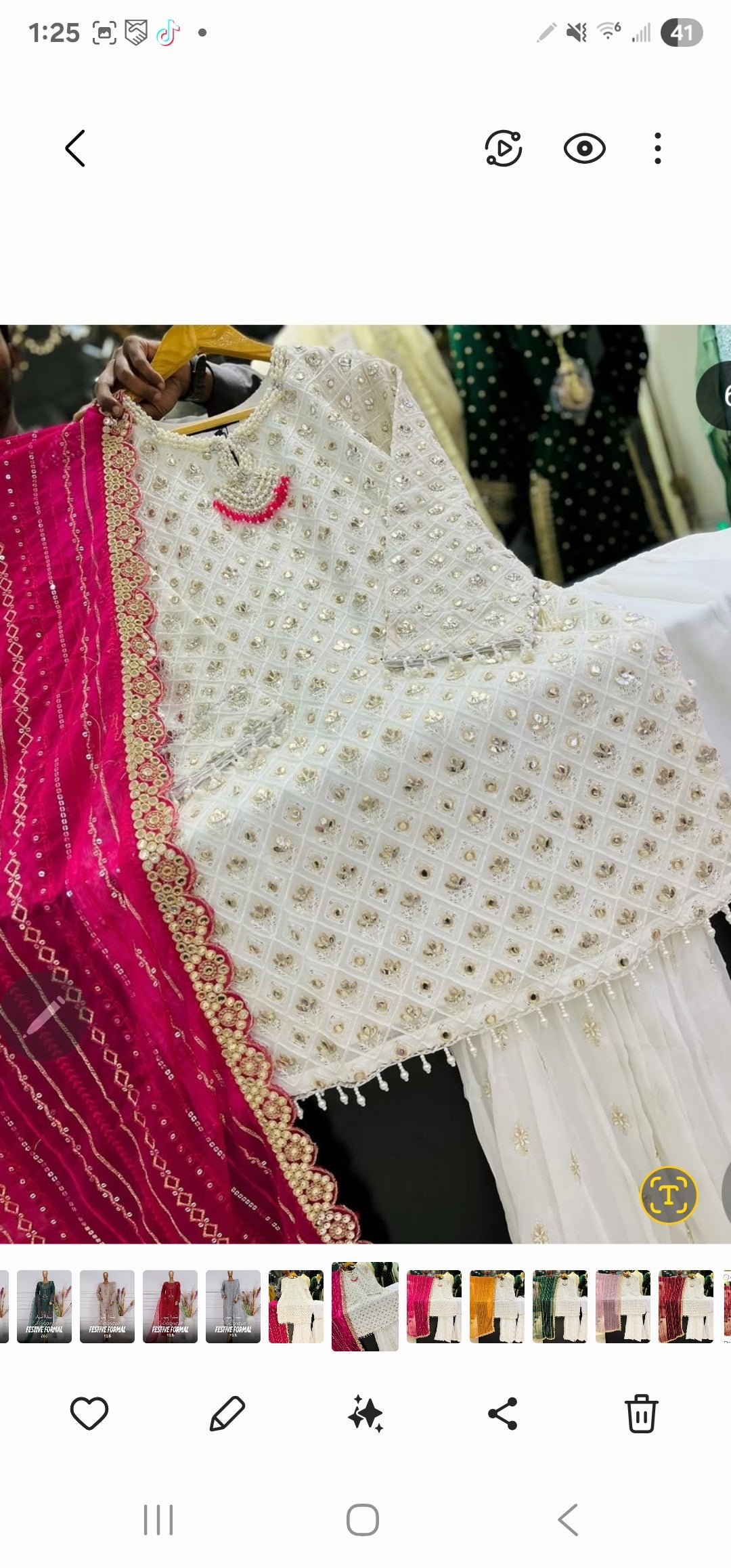 Original pakistani Luxury Garara Chiffon Stitched 3PC  .