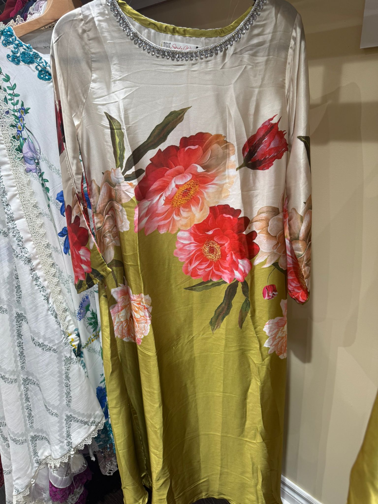 Silk Printed Long Maxi Style Stitched 1 Piece