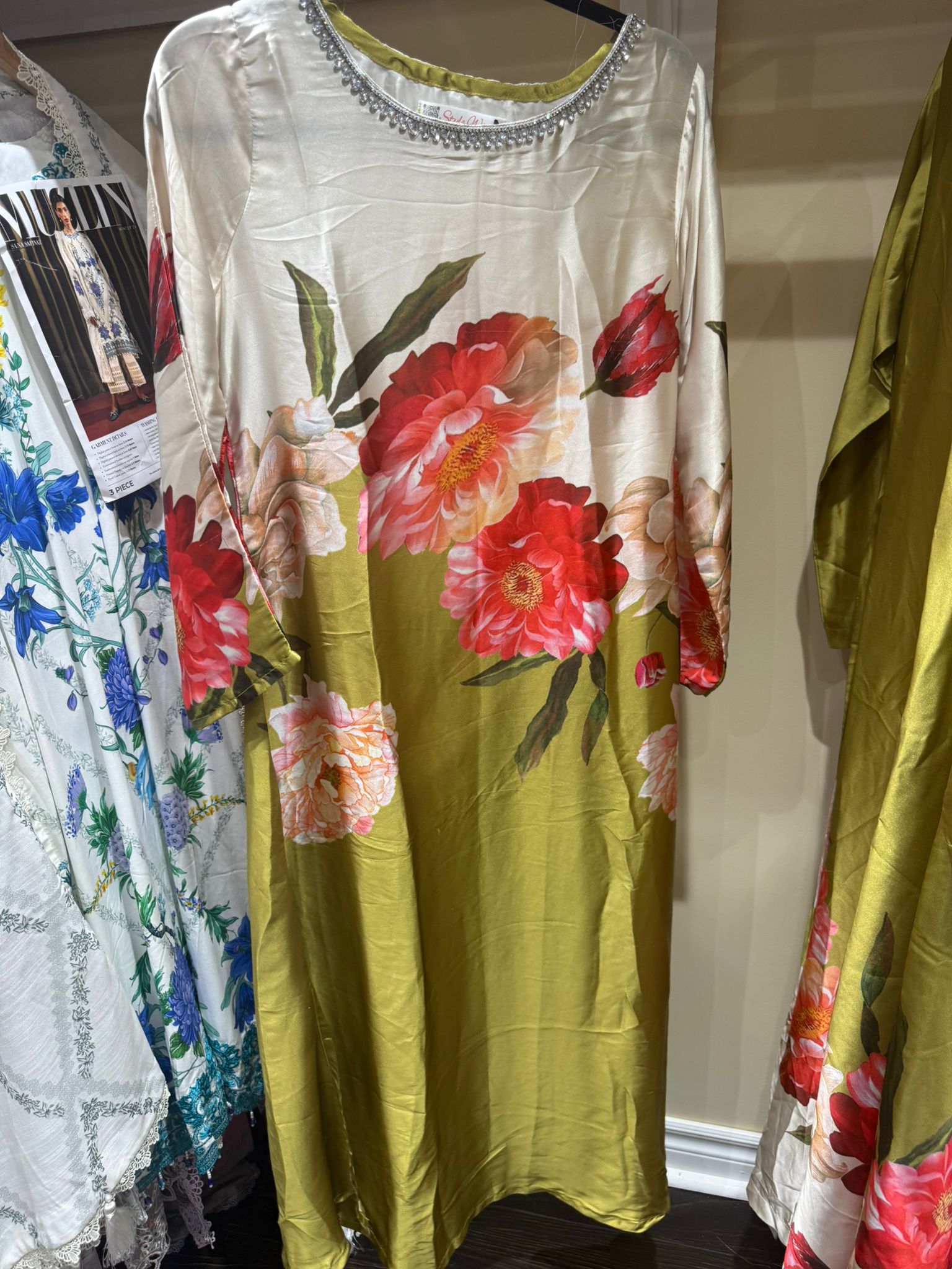 Silk Printed Long Maxi Style Stitched 1 Piece