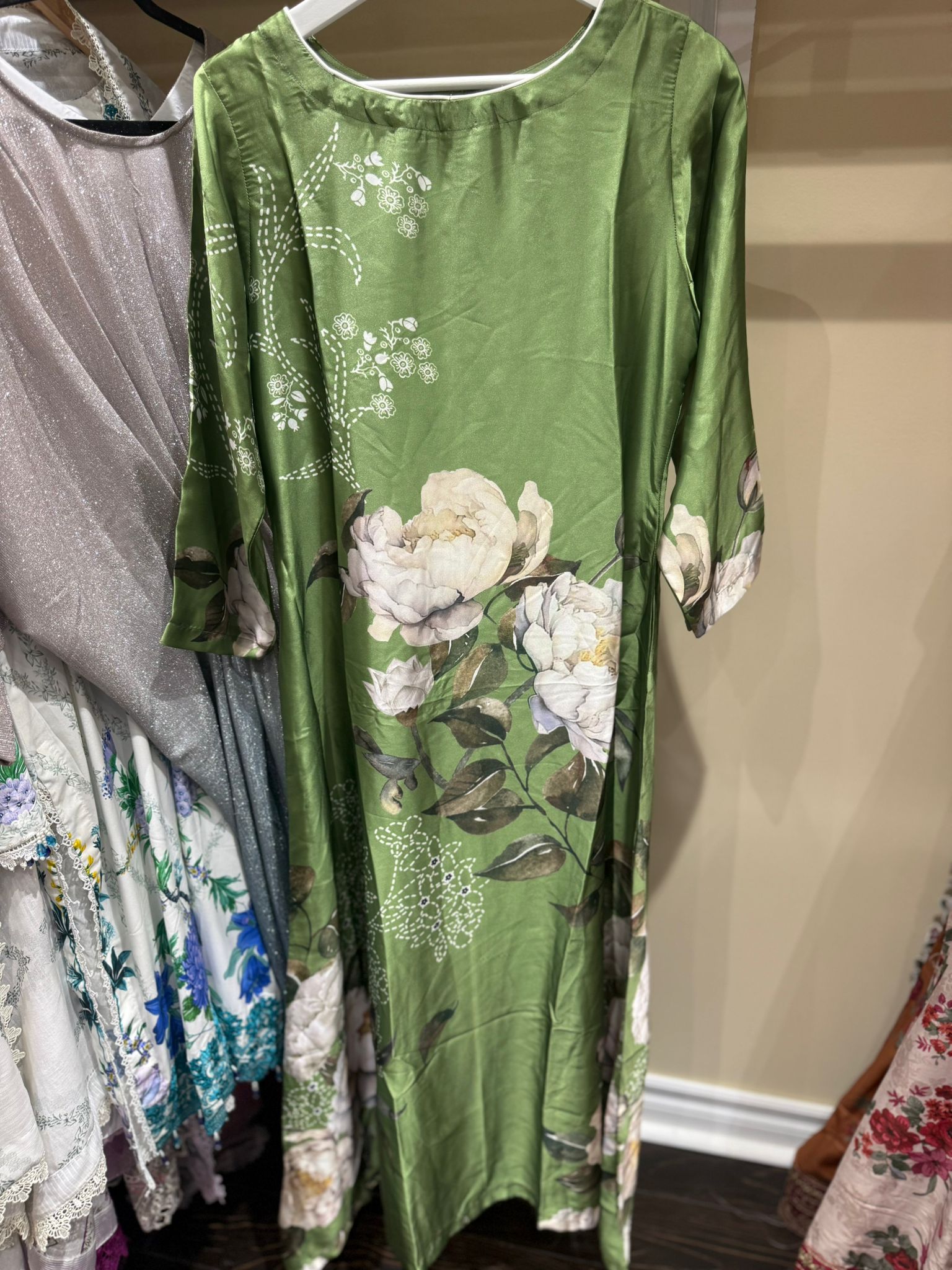 Silk Printed Long Maxi Style Stitched 1 Piece