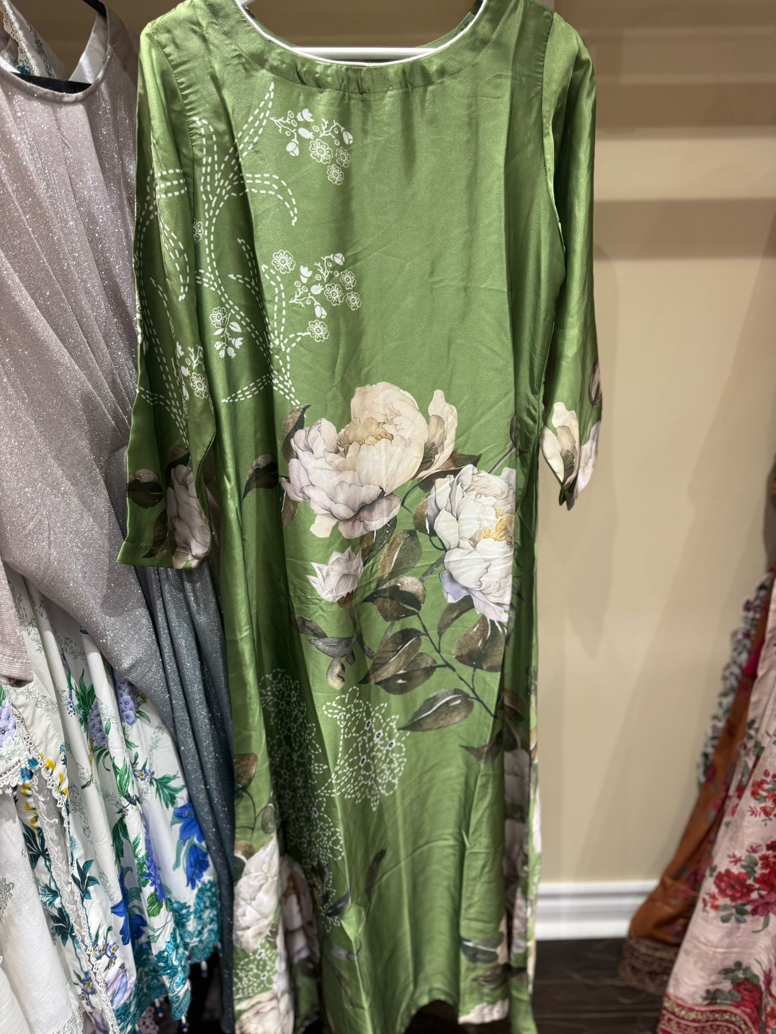 Silk Printed Long Maxi Style Stitched 1 Piece